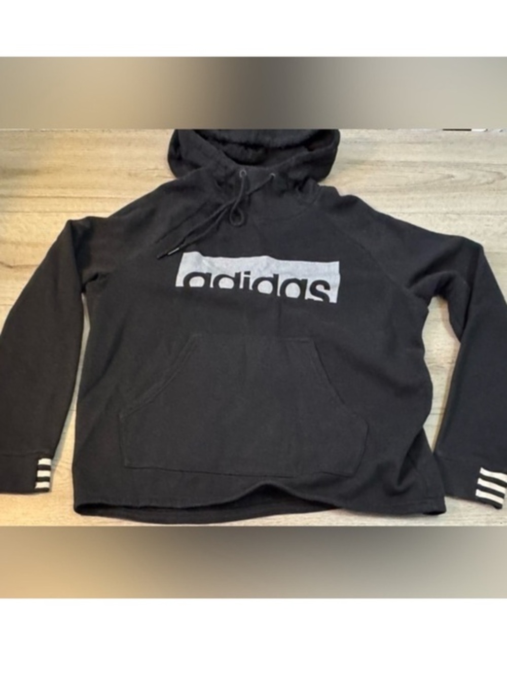 Adidas black white hoodie sweatshirt hooded sweater